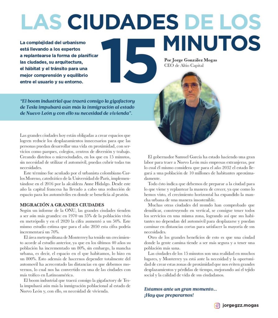 Las Ciudades de los 15 Minutos